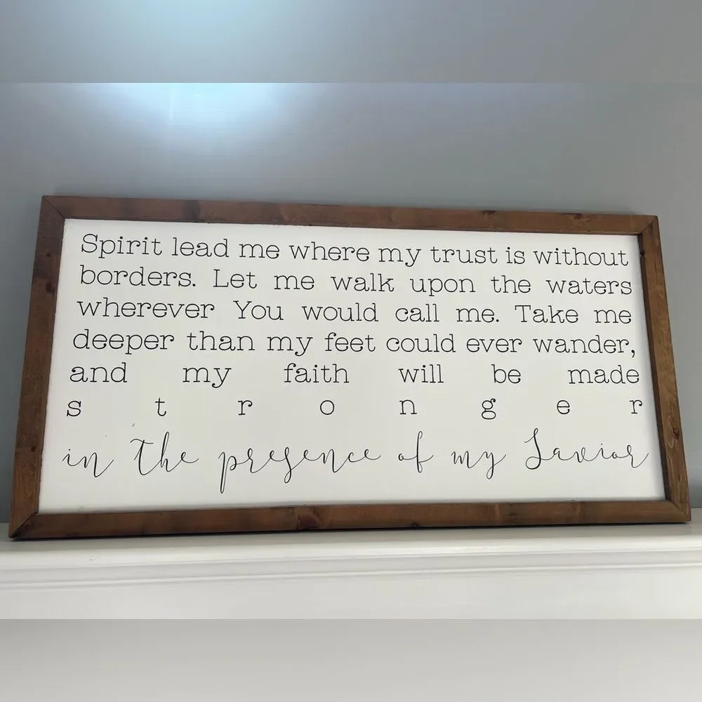 Smallwood Home 45” x 23” Large Inspirational White and Brown Wall Art Decor Wood